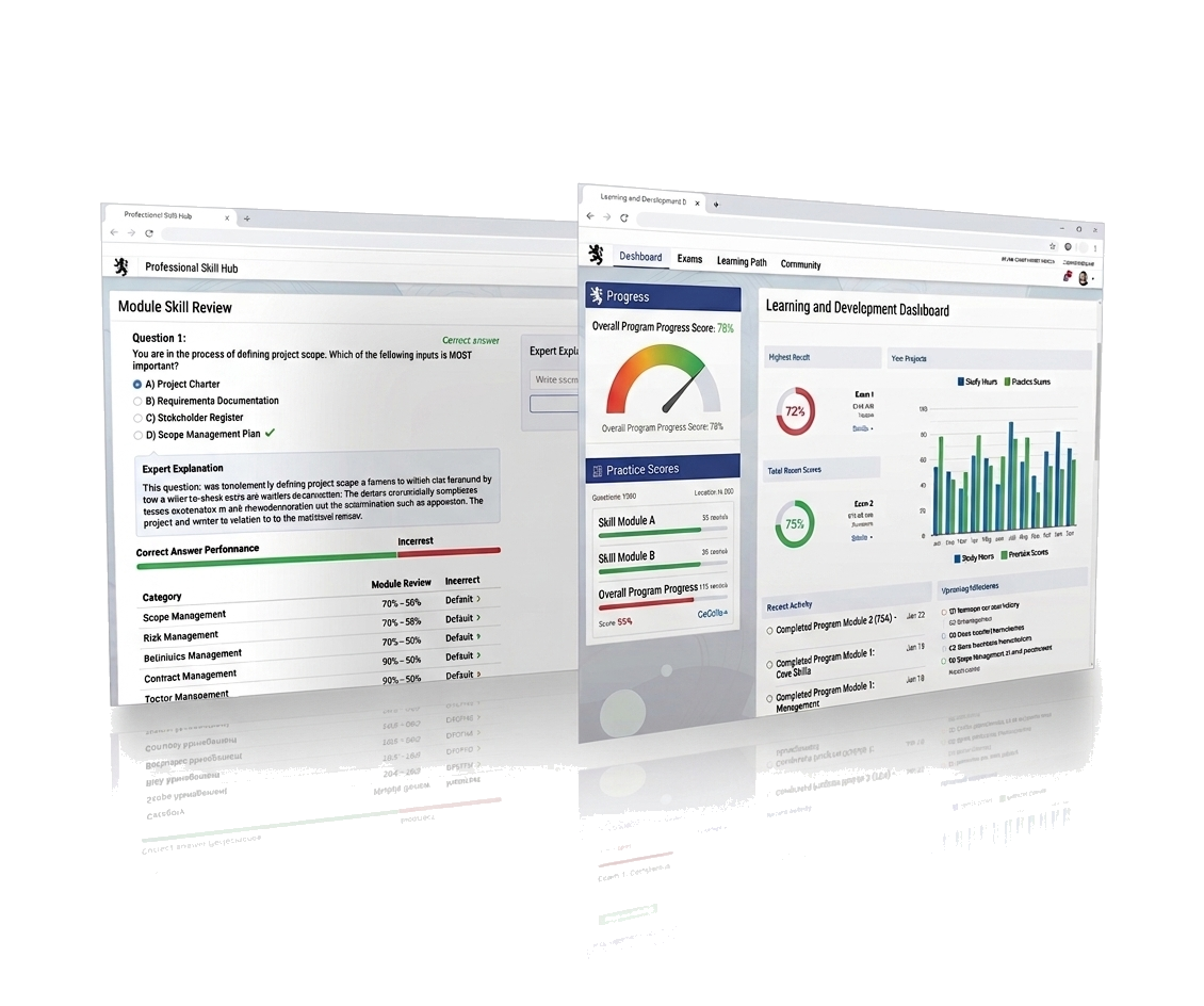 PT Cert Exam progress dashboard preview